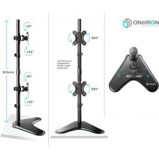 Кронштейн для мониторов Onkron D208FS черный 13"-32" макс.16кг настольный поворот и наклон