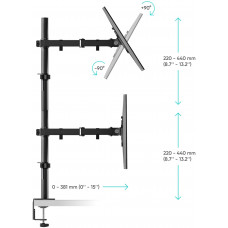 Кронштейн для мониторов Onkron D421E черный 13"-32" макс.32кг настольный поворот и наклон