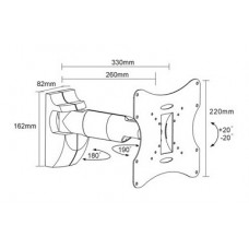 Кронштейн для телевизора Arm Media LCD-202 черный 15"-43" макс.20кг настенный поворот и наклон