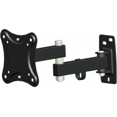 Кронштейн для телевизора Hama Fullmotion черный 10"-27" макс.15кг настенный