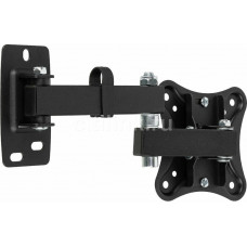 Кронштейн для телевизора Hama Fullmotion черный 10"-27" макс.15кг настенный