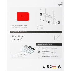 Кронштейн для телевизора Hama H-108770 черный 32"-56" макс.30кг настенный фиксированный