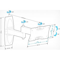 Кронштейн для телевизора Holder LCDS-5064 черный 15"-38" макс.30кг настенный поворот и наклон