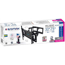 Кронштейн для телевизора Kromax ATLANTIS-80 черный 32"-75" макс.50кг настенный поворотно-выдвижной и наклонный