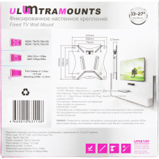 Кронштейн для телевизора Ultramounts UM810F черный 13"-27" макс.25кг настенный фиксированный