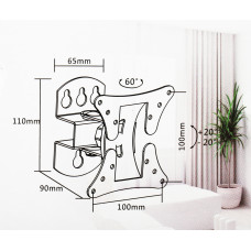 Кронштейн для телевизора Ultramounts UM857 черный 12"-27" макс.30кг настенный поворот и наклон