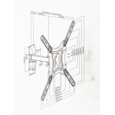 Кронштейн для телевизора Ultramounts UM868 черный 23"-55" макс.35кг настенный поворот и наклон