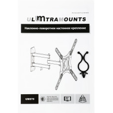 Кронштейн для телевизора Ultramounts UM870 черный 23"-55" макс.30кг настенный поворот и наклон