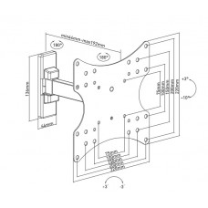 Кронштейн для телевизора Ultramounts UM876 черный 17"-42" макс.20кг настенный поворот и наклон