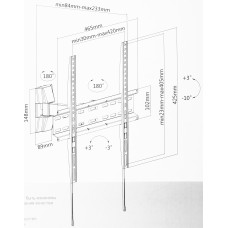 Кронштейн для телевизора Ultramounts UM878 черный 32"-55" макс.35кг настенный поворотно-выдвижной и наклонный