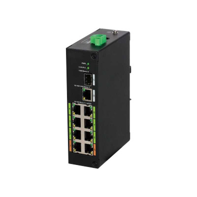 Коммутатор Dahua DH-LR2110-8ET-120 (L2) 1x100Мбит/с 8x1Гбит/с 1SFP 6PoE+ 2PoE++ 120W неуправляемый