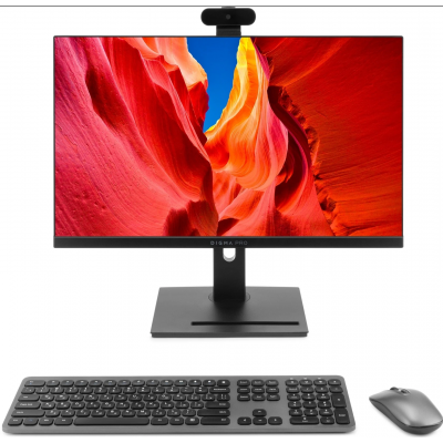 Моноблок Digma Pro Vision 23.8" Full HD Ryzen 7 5700U (1.8) 16Gb SSD512Gb RGr CR Windows 11 Pro Eth WiFi BT 90W клавиатура мышь Cam черный 1920x1080