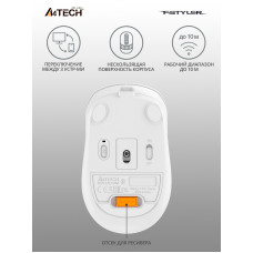 Мышь A4Tech Fstyler FB10C белый/серый оптическая 2000dpi беспров. BT/Radio USB 4but (FB10C GRAYISH WHITE)