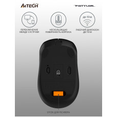 Мышь A4Tech Fstyler FB10C черный/синий оптическая 2000dpi беспров. BT/Radio USB 4but (FB10C ASH BLUE)