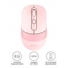 Мышь A4Tech Fstyler FB10C розовый оптическая 2000dpi беспров. BT/Radio USB 4but (FB10C BABY PINK)