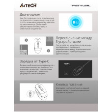 Мышь A4Tech Fstyler FB10C розовый оптическая 2000dpi беспров. BT/Radio USB 4but (FB10C BABY PINK)