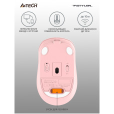 Мышь A4Tech Fstyler FB10C розовый оптическая 2000dpi беспров. BT/Radio USB 4but (FB10C BABY PINK)