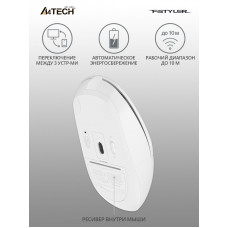 Мышь A4Tech Fstyler FB12 белый оптическая 1200dpi беспров. BT/Radio USB 3but (FB12 WHITE)