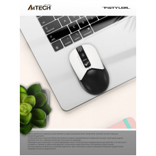 Мышь A4Tech Fstyler FB12 белый/черный оптическая 1200dpi беспров. BT/Radio USB 3but (FB12 PANDA)