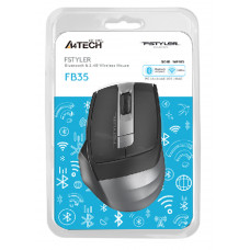 Мышь A4Tech Fstyler FB35 серый оптическая 2000dpi беспров. BT/Radio USB для ноутбука 6but (FB35 SMOKY GREY)