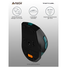 Мышь A4Tech Fstyler FB35C зеленый/черный оптическая (2400dpi) беспроводная BT/Radio USB (6but)