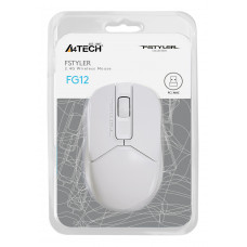 Мышь A4Tech Fstyler FG12 белый оптическая 1200dpi беспров. USB 3but (FG12 WHITE)