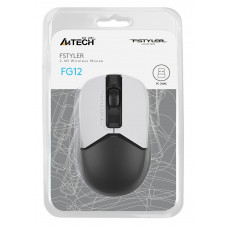 Мышь A4Tech Fstyler FG12 Panda белый/черный оптическая 1200dpi беспров. USB 3but