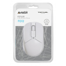 Мышь A4Tech Fstyler FG12S белый оптическая 1200dpi silent беспров. USB 3but