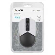Мышь A4Tech Fstyler FG12S Panda белый/черный оптическая 1200dpi silent беспров. USB 3but