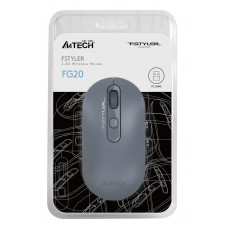 Мышь A4Tech Fstyler FG20 пепельный/синий оптическая 2000dpi беспров. USB для ноутбука 4but (FG20 ASH BLUE)