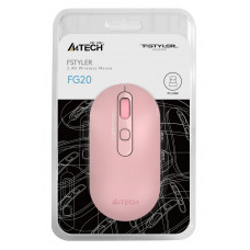 Мышь A4Tech Fstyler FG20 розовый оптическая 2000dpi беспров. USB для ноутбука 4but (FG20 PINK)