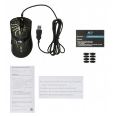 Мышь A4Tech Oscar Editor XL-747H коричневый/рисунок лазерная 3600dpi USB2.0 6but (XL-747H (BROWN SPIDER))