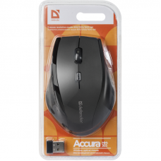 Мышь Defender Accura MM-365 черный оптическая 1600dpi беспров. USB 5but (52365)