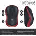 Мышь Logitech M185 черный/красный оптическая 1000dpi беспров. USB для ноутбука 2but (910-002633)