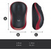 Мышь Logitech M185 черный/красный оптическая 1000dpi беспров. USB для ноутбука 2but (910-002633)