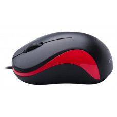 Мышь Оклик 115S черный/красный оптическая 1200dpi USB для ноутбука 3but (711637)