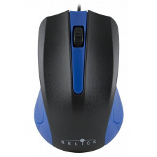 Мышь Оклик 225M черный/синий оптическая 1200dpi USB 3but (288233)