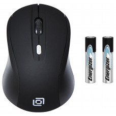 Мышь Оклик 415MW черный оптическая 1600dpi беспров. USB для ноутбука 4but (351684)