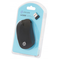 Мышь Оклик 445MW черный оптическая 1600dpi беспров. USB 3but (945817)