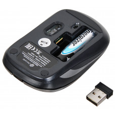 Мышь Оклик 445MW черный/серый оптическая (1600dpi) беспроводная USB для ноутбука (3but)