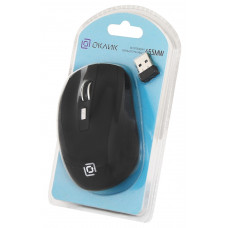Мышь Оклик 455MW черный оптическая 1600dpi беспров. USB для ноутбука 6but (945818)
