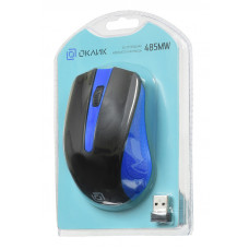 Мышь Оклик 485MW черный/синий оптическая 1000dpi беспров. USB для ноутбука 3but (997826)