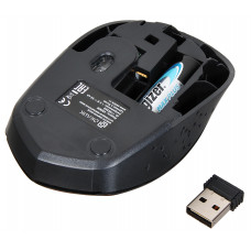 Мышь Оклик 488MW черный оптическая 1600dpi беспров. USB для ноутбука 4but (1196560)