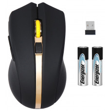 Мышь Оклик 495MW черный/золотистый оптическая 1600dpi беспров. USB для ноутбука 6but (998168)