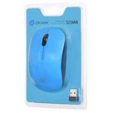 Мышь Оклик 525MW черный/голубой оптическая 1000dpi беспров. USB для ноутбука 3but (1090724)