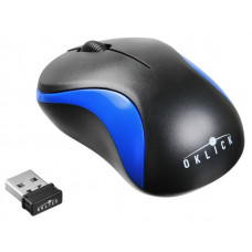 Мышь Оклик 605SW черный/синий оптическая 1200dpi беспров. USB для ноутбука 3but (384109)