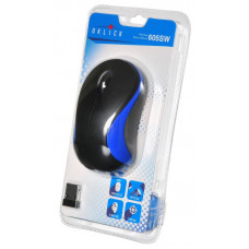 Мышь Оклик 605SW черный/синий оптическая 1200dpi беспров. USB для ноутбука 3but (384109)