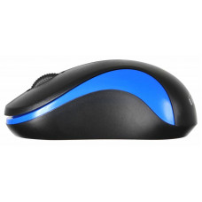 Мышь Оклик 605SW черный/синий оптическая 1200dpi беспров. USB для ноутбука 3but (384109)