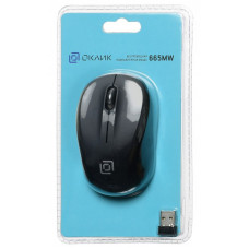 Мышь Оклик 665MW черный оптическая 1600dpi беспров. USB для ноутбука 3but (1025130)