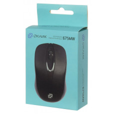 Мышь Оклик 675MW черный оптическая 1200dpi беспров. USB для ноутбука 3but (1025915)
